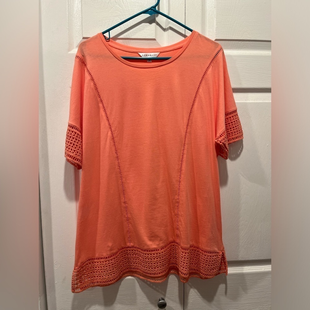 Coral Pink Short Sleeve Downeast T-shirt - Size Medium
